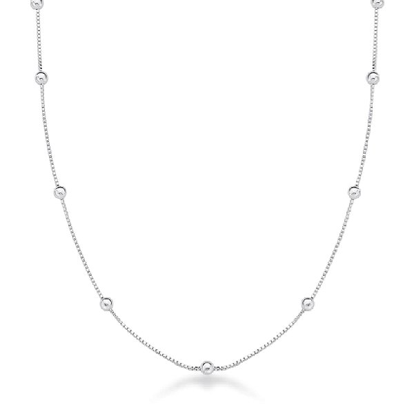 Corrente feminina veneziana com bolinhas - PRATA 950