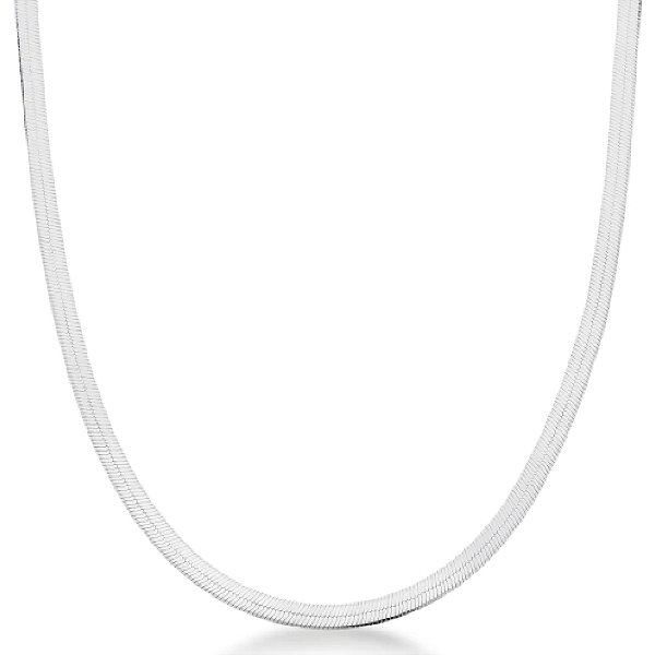 Choker feminino Laminada 3mm - PRATA 925