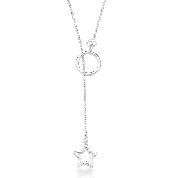 Colar feminino Gravatinha Estrela - PRATA 925