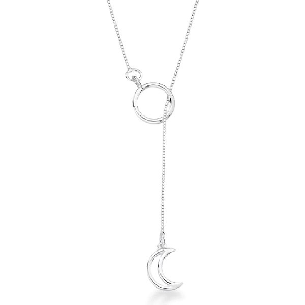 Colar Gravatinha Lua de Prata