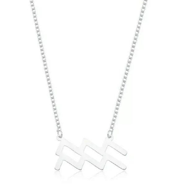 Colar Feminino Signo Aquário - PRATA 925