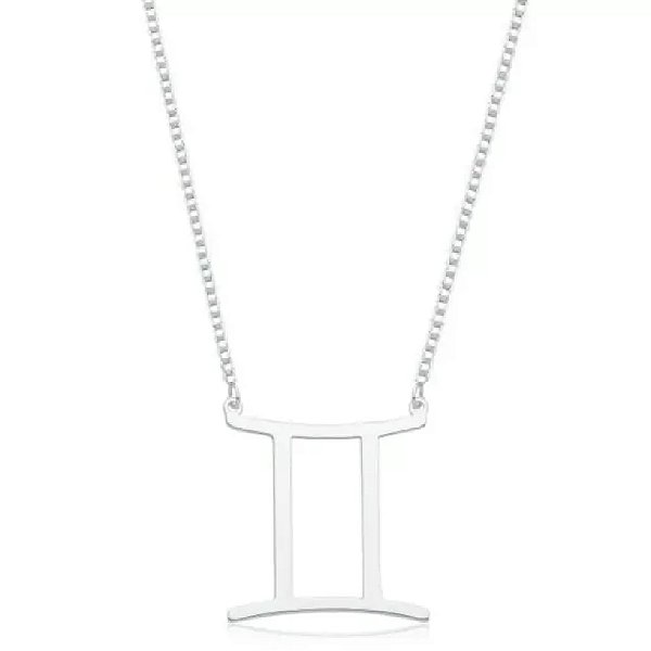 Colar Feminino Signo Gêmeos -  PRATA 925