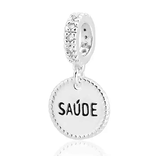 Berloque de pulseira pandora Medalha Saúde - PRATA 925