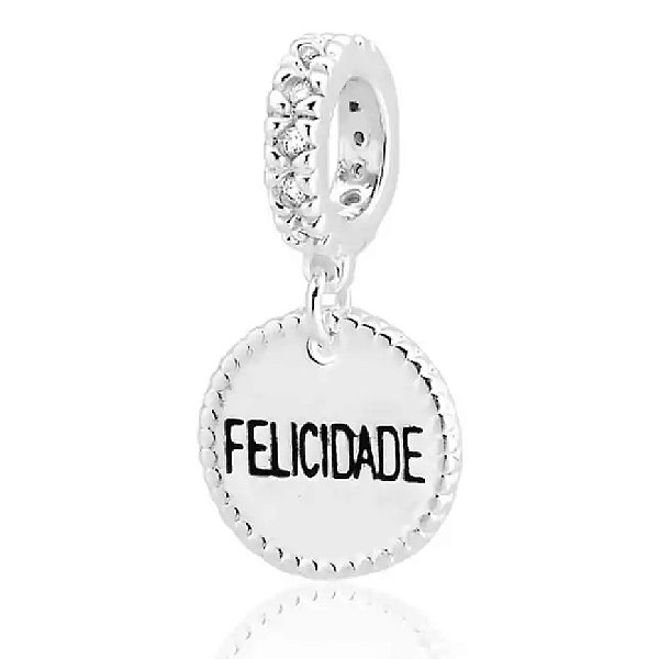 Berloque de pulseira pandora Medalha Felicidade - Prata 925