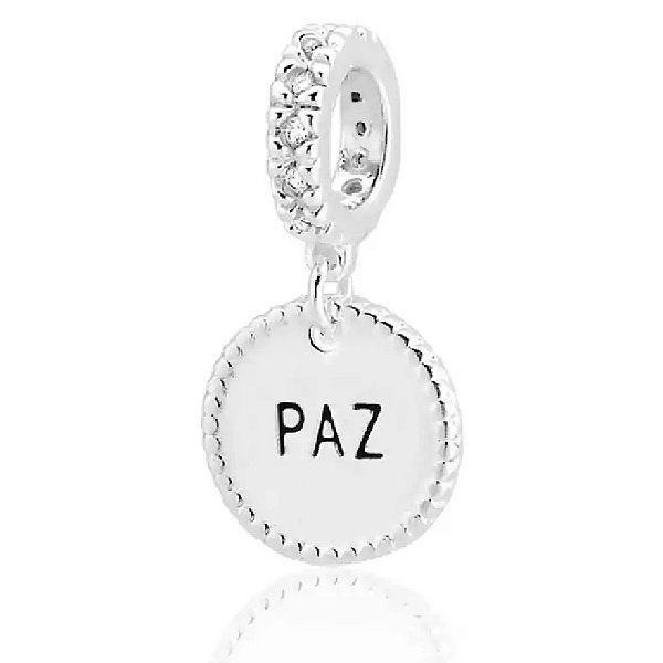 Berloque de pulseira pandora Medalha Paz - Prata 925