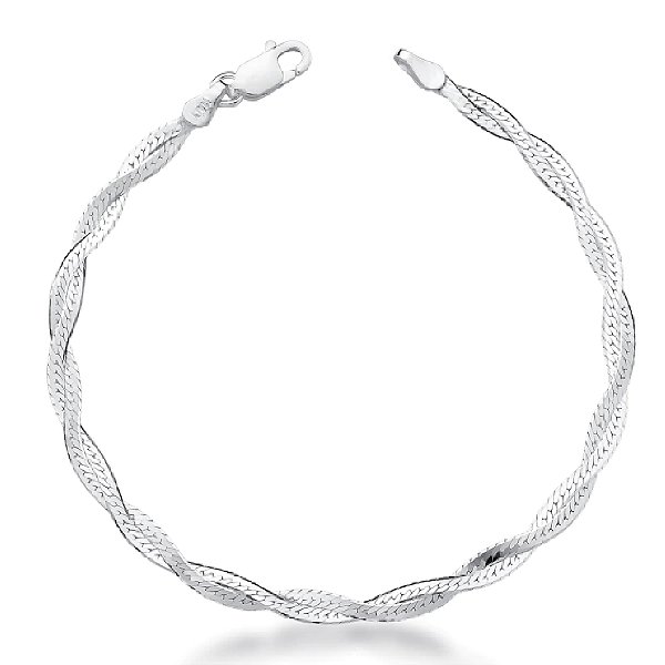 Pulseira Laminada Trancada 2 fios