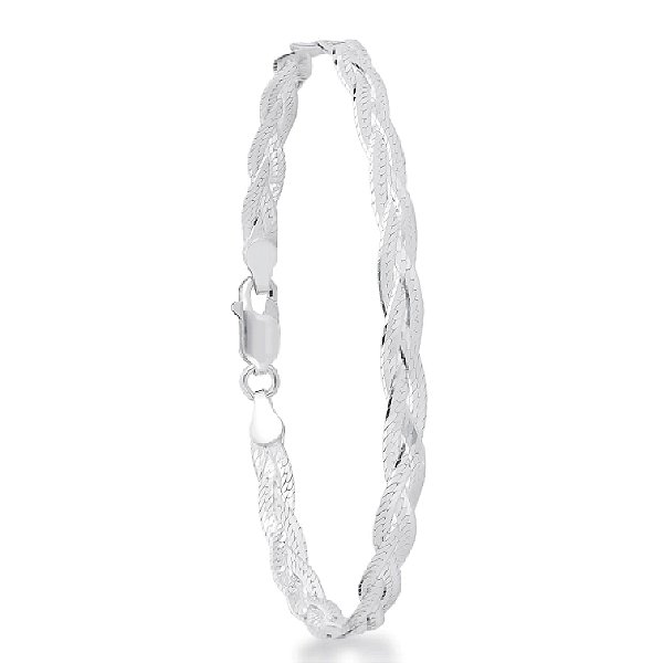 Pulseira Laminada Trançada 3 fios