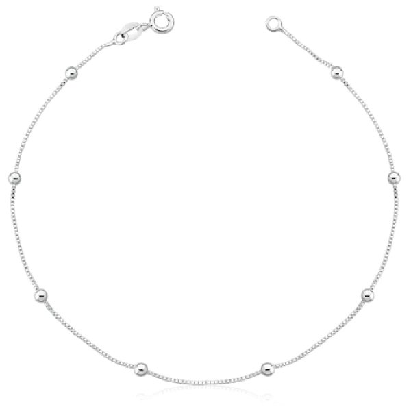 Pulseira feminina Bolinha - PRATA 925