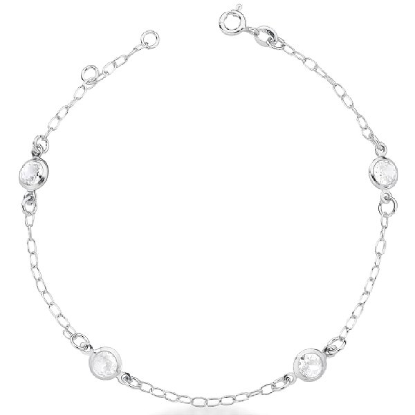 Pulseira feminina 4 Ponto de Luz  - PRATA 925