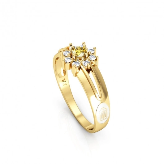 Anel Formatura feminino Redondo - OURO 18K