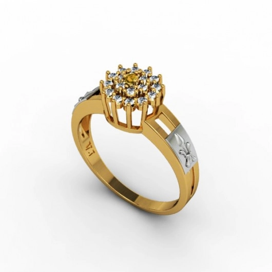 Anel Ouro 18K Formatura Chuveiro