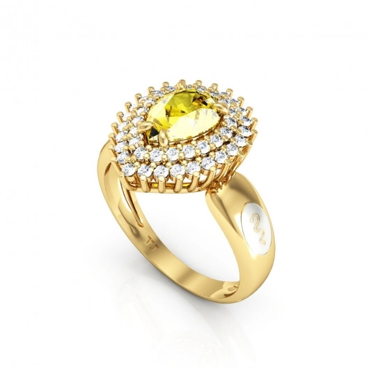 Anel Ouro 18K Formatura Estrela Oito Pontas