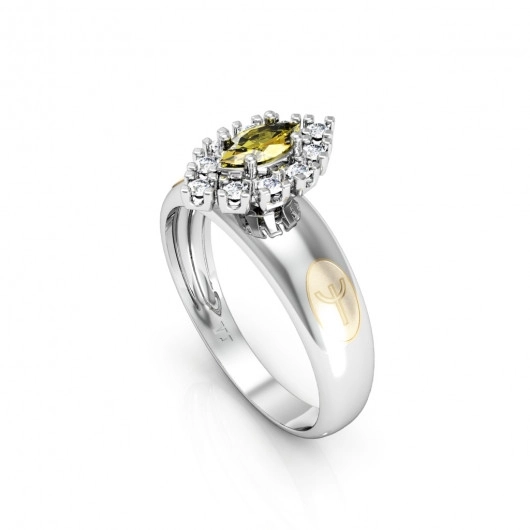 Anel Formatura feminino Navete Grande - Prata 925