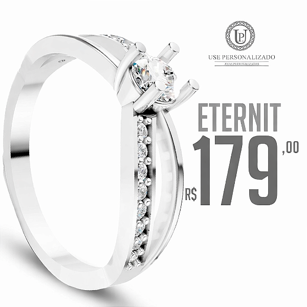 Anel solitário Eternally - Prata 950