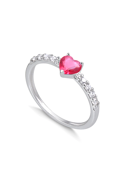 Anel solitário Cravejado Prata 950