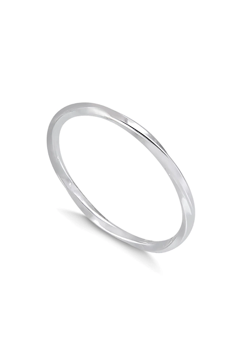 Anel feminino torcido  - Prata 950