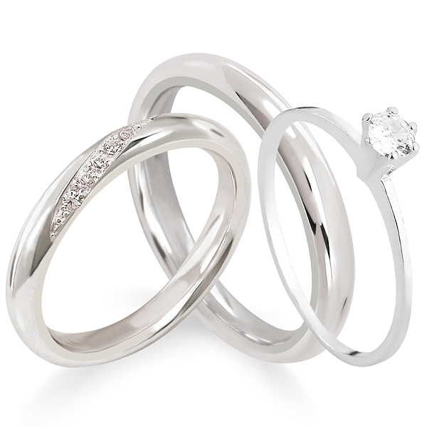 Par de Alianças Electra 3mm de Namoro Prata 950