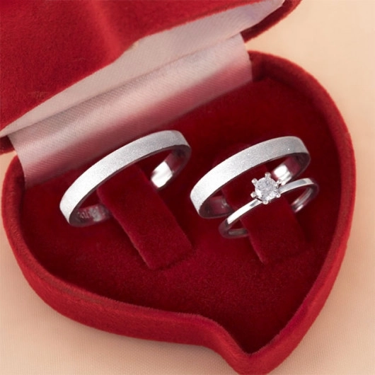 Par de Alianças de Namoro Prata 950 Clara 3mm