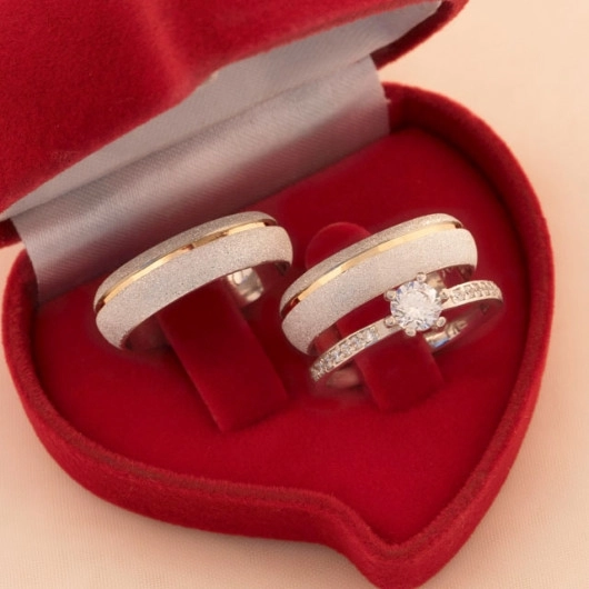 Par de Alianças Namoro Prata 950 Soraya 5mm de