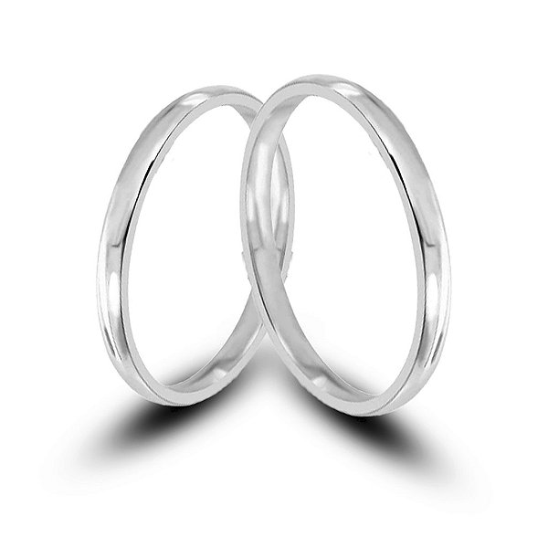 Par de Alianças Naya 2mm de Namoro Prata 950