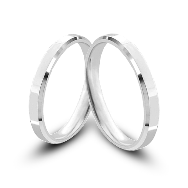 Par de Alianças Namoro Prata 950 Tori 3mm