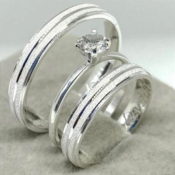 Par de alianças Namoro Prata 950 Naomi 4mm