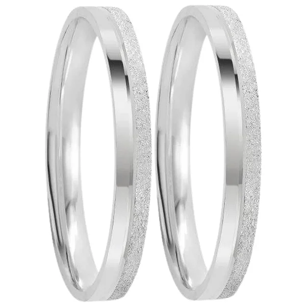 Par de alianças Alara 2mm de namoro + anel solitário prata 950