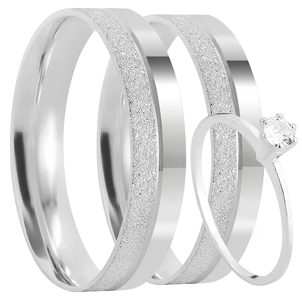 Par de Alianças Namoro Prata 950 Alara 4mm