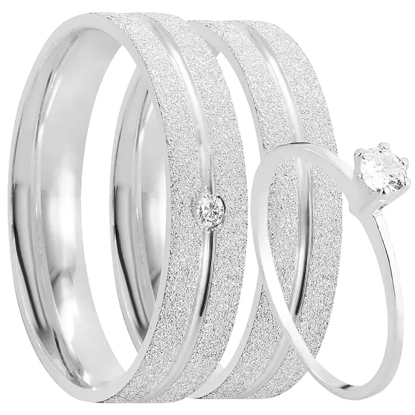 Par de Alianças Namoro Prata 950 Amara 5mm