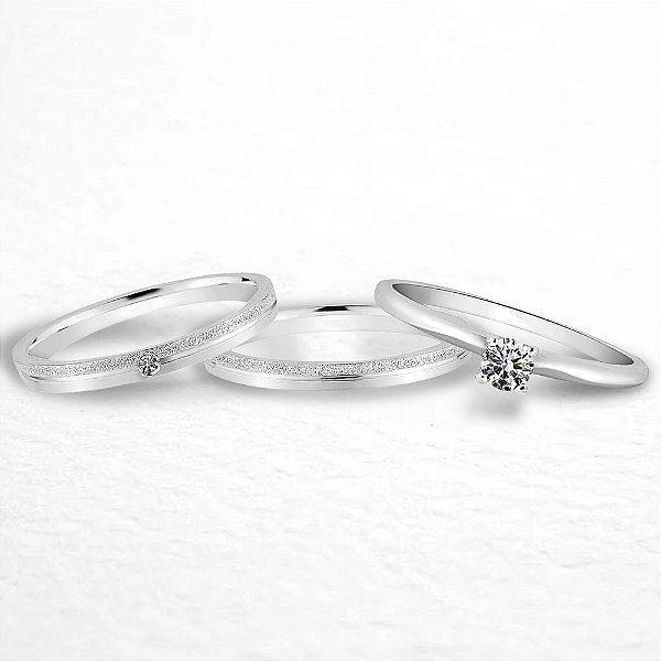 Par de Alianças Namoro Prata 950 Cinderela 2mm