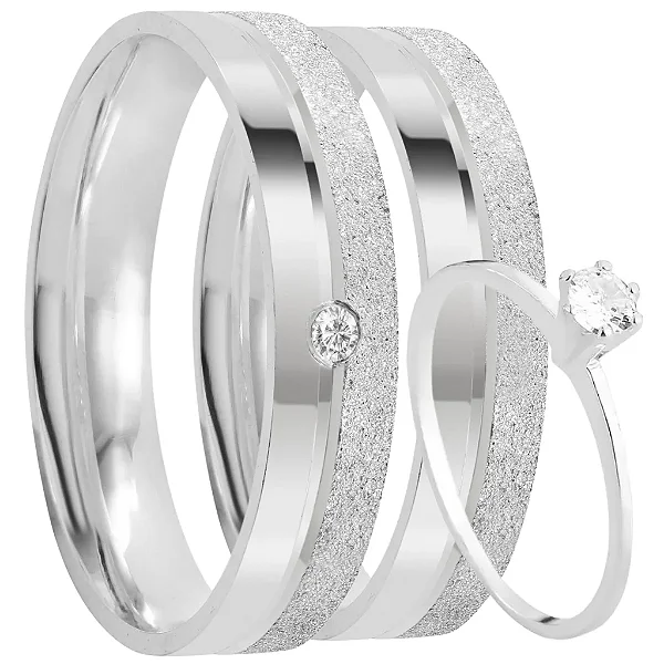 Par de Alianças Namoro 950 Cinderela 5mm