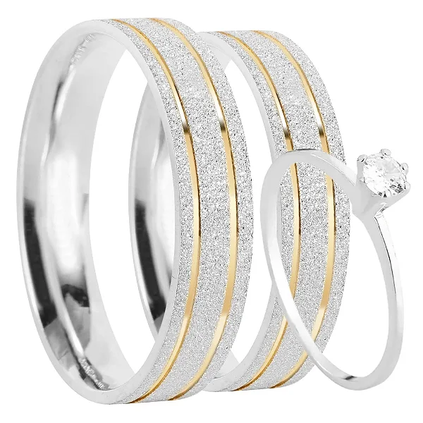 Par de Alianças de Namoro Prata 950 Isabel 5mm