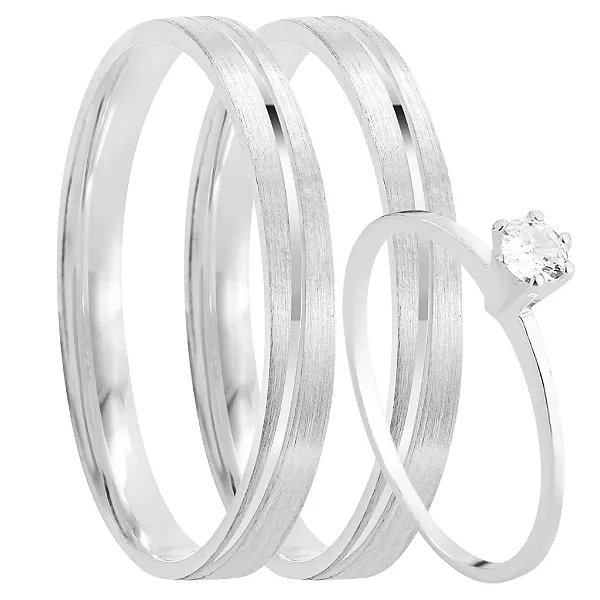 Par de Alianças Namoro Prata 950 Tiana 3mm