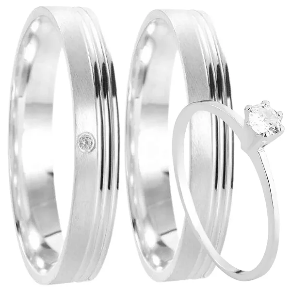 Par de Alianças Namoro Prata Primavera 4mm