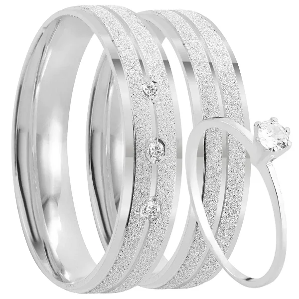 Par de Alianças Namoro Prata 950 Paris 5mm