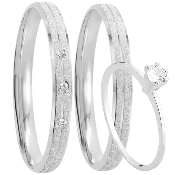 Par de Alianças de Namoro Prata 950 Paris 3mm