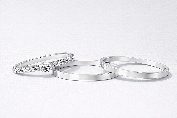 DUPLICADO - Par de Alianças em Prata 950 Afrodite 2mm de Namoro