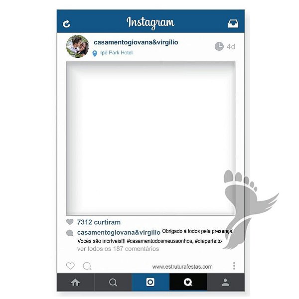 Placa Instagram Casamento