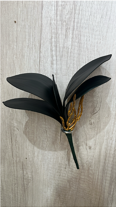Folha Artificial de Orquídea Preta com Raízes Decorativas
