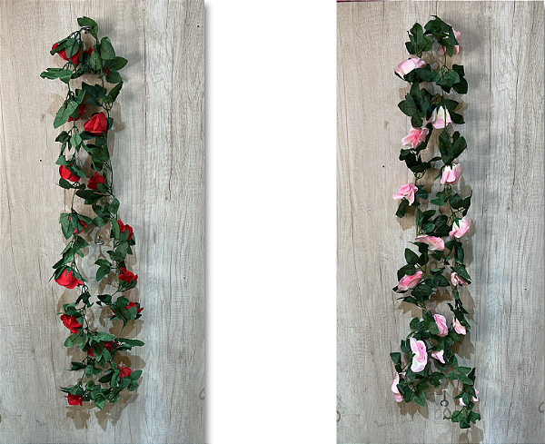 Trepadeira Floral Artificial – Vermelha ou Rosa-Claro