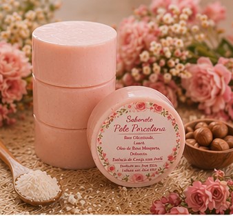 Sabonete artesanal Pele de Porcelana