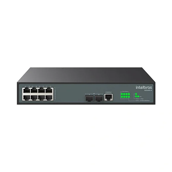 SWITCH 8 PORTAS 101001000 2 SFP S2310G A INTELBRAS