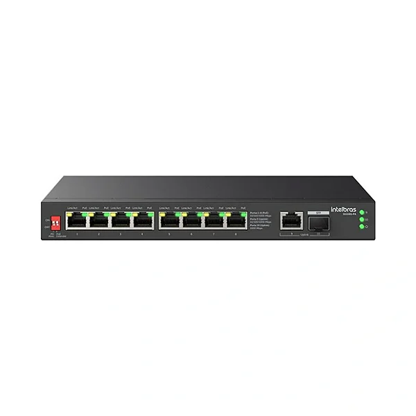 SWITCH 10 PORTAS 101001000 COM 8P POE 2 UPLINK S1110G PA INTELBRAS