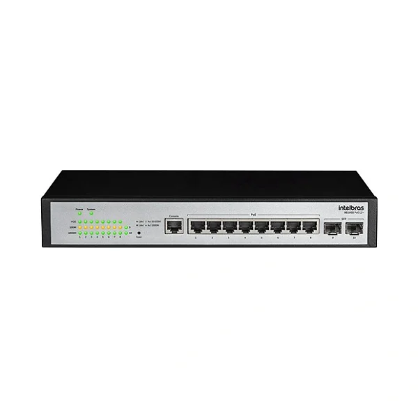 SWITCH 8 PORTAS 101001000 POE E 2 SFP SG 1002 POE L2 INTELBRAS