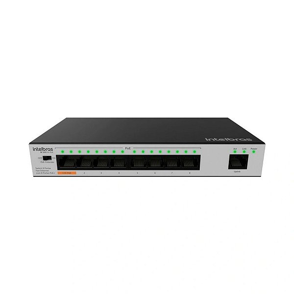 SWITCH 9 PORTAS FAST COM 8 PORTAS POE SF 900 HI POE INTELBRAS