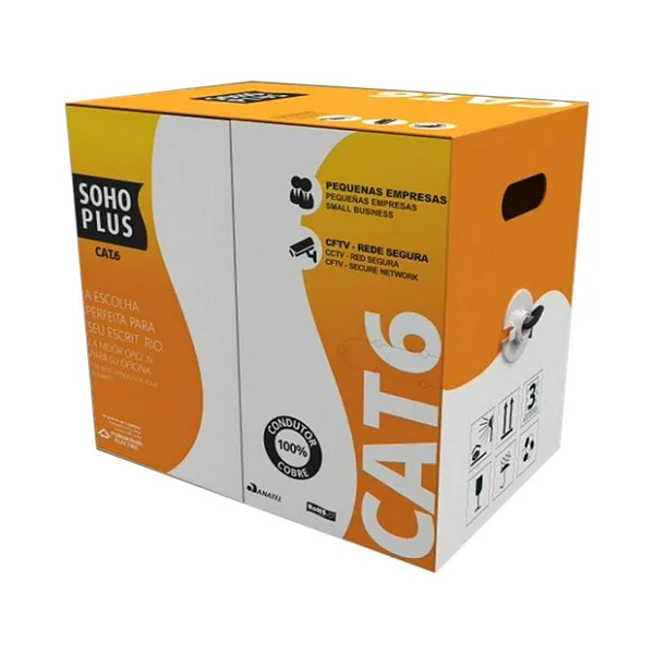 CABO LAN SOHOPLUS U/UTP CAT.6 24AWGX4P CMX VERMELHO CX 305M