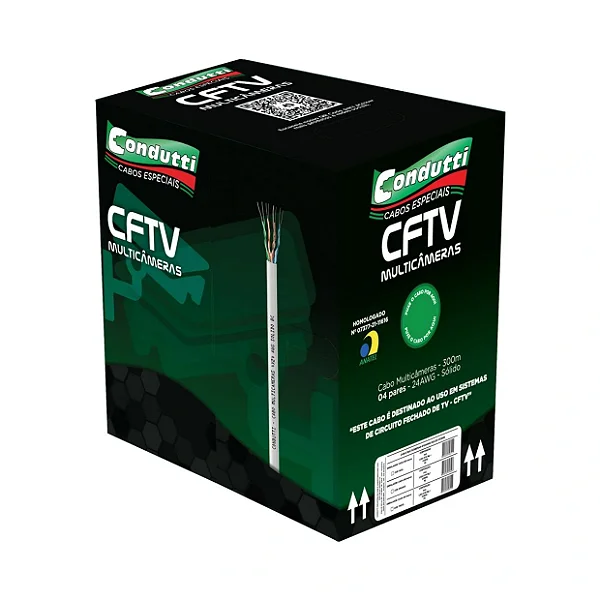 CABO CFTV 24AWG 4 PARES 300 METROS PRETO CAIXA