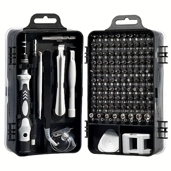 Kit Com 117 Chave Em 1 Com Maleta – Chave Para Celular, Notebook, Relógio, Eletrônicos – Multifuncional, Magnético E Profissional