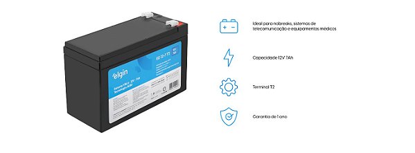 Bateria Nobreak VRLA-AGM 12V 7AH (EG 12-7 T2) Elgin