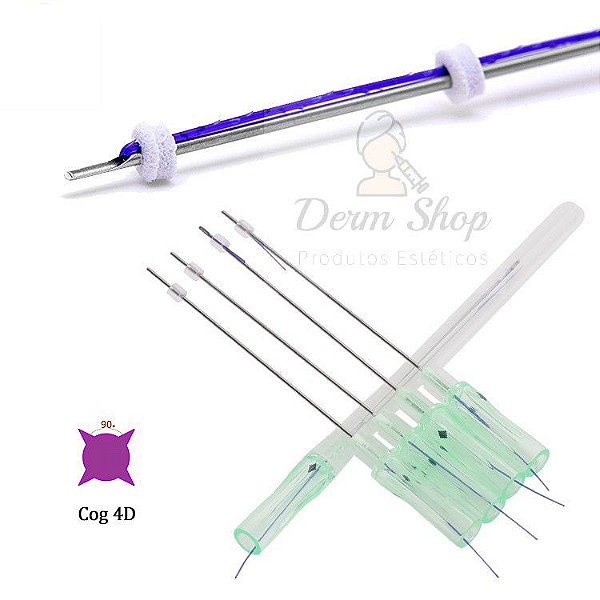 Fios Pdo Cog 4d Espiculado 21G x 60mm Bidirecional Cânula L Blunt (4 Unidades) Loyoderm